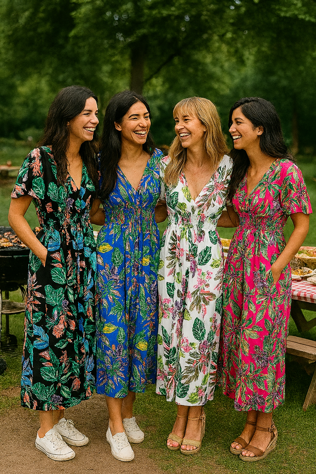 Tropical Palms Slinky Maxi Dress