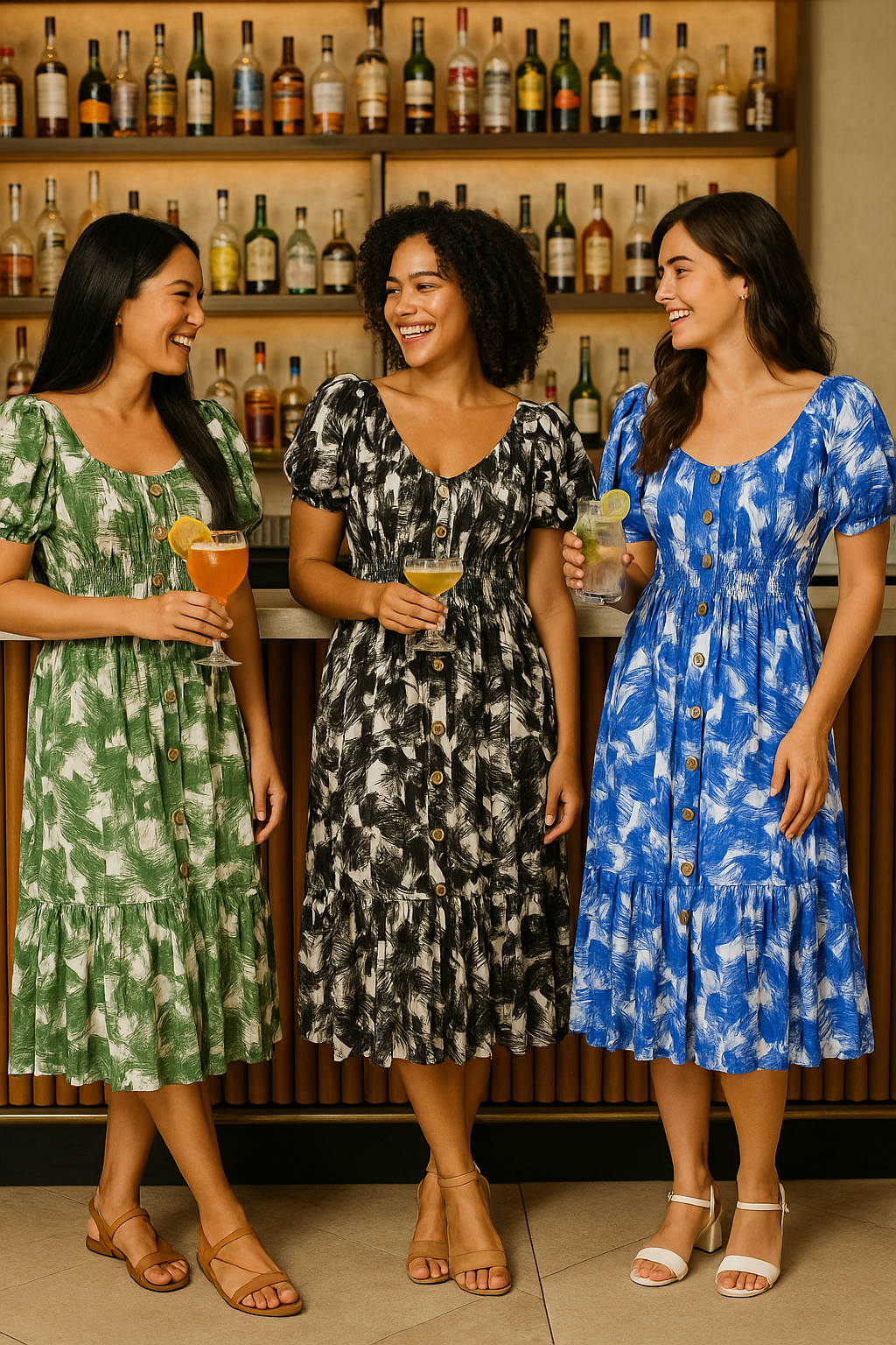 Tonal Leaf Bardot Midi Dress