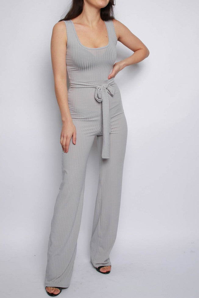 Ribbed wide leg hotsell jumpsuit