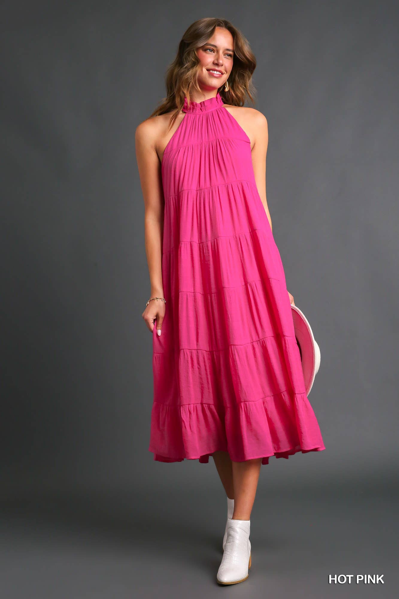 Halter Neck Tiered Maxi Dress