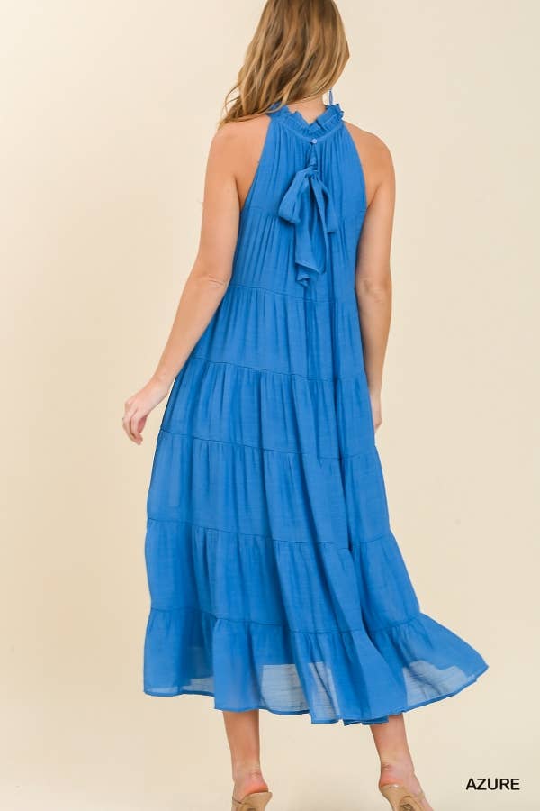 Halter Neck Tiered Maxi Dress