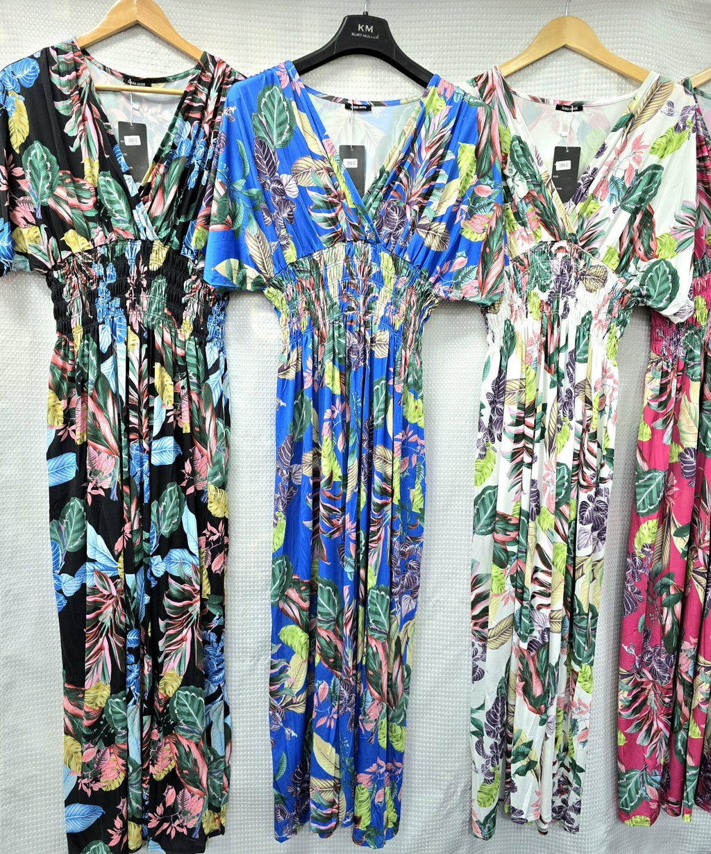 Tropical Palms Slinky Maxi Dress