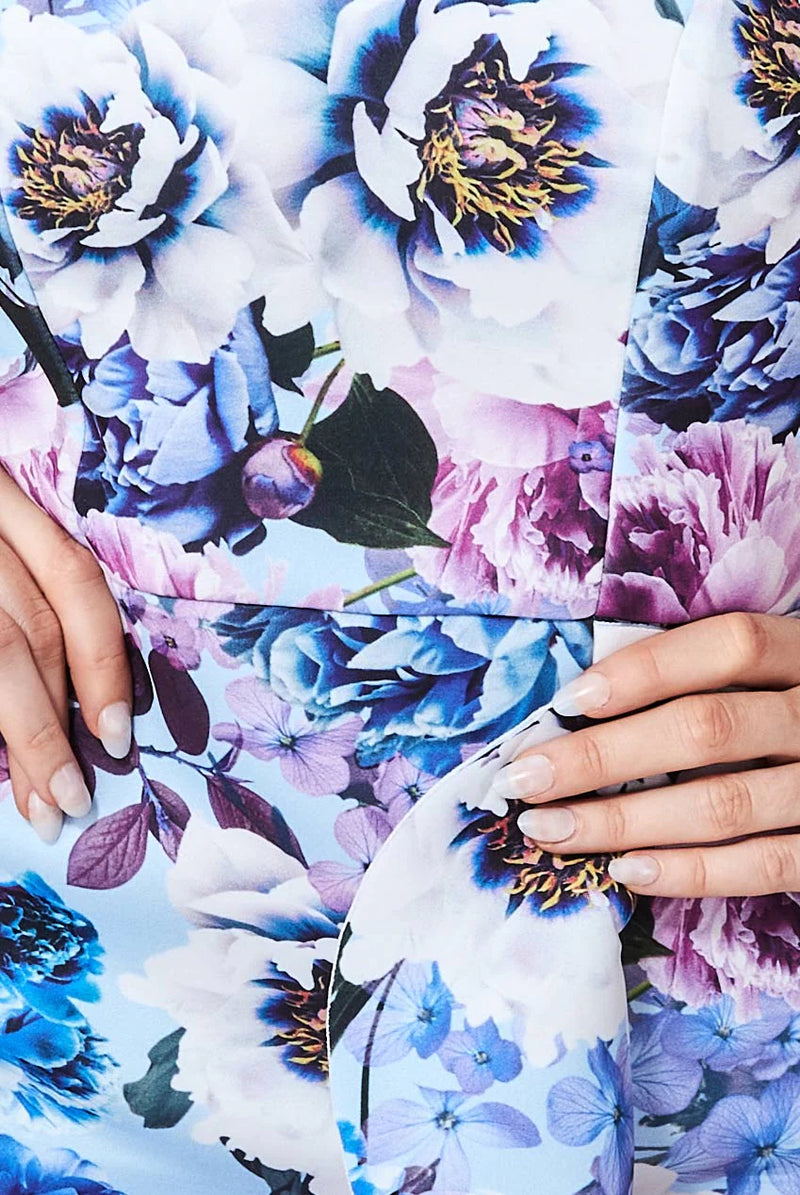 Printed Bow Ruffle Dress