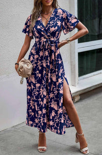 Floral Side Slit Maxi Dress
