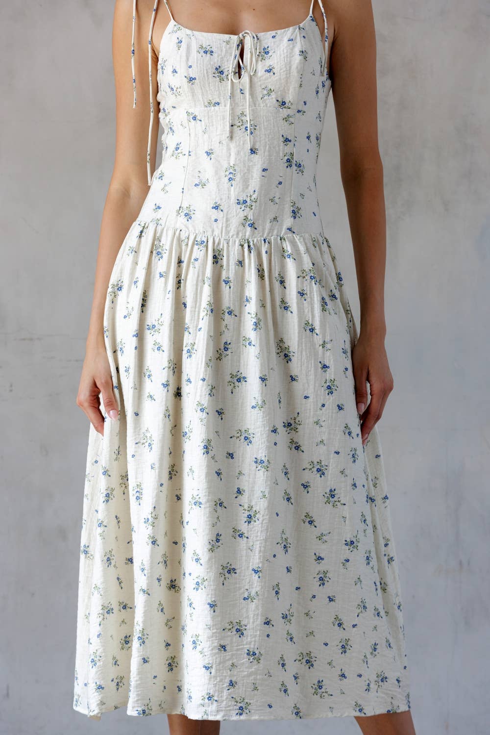 Sand Blue Floral Midi Dress