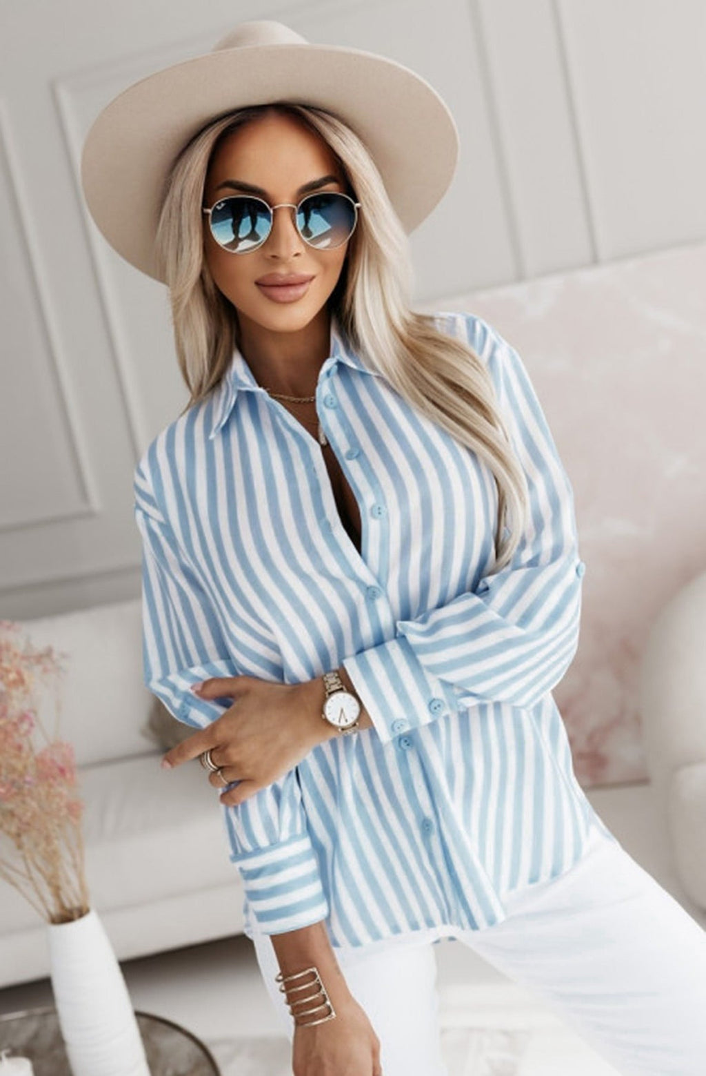 Striped Blouse Shirt Top