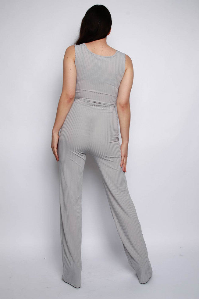 Ribbed wide leg jumpsuit 2025