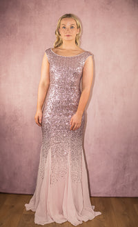 Sequin And Chiffon Maxi Dress