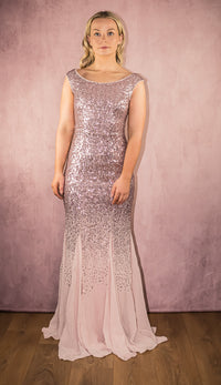 Sequin And Chiffon Maxi Dress