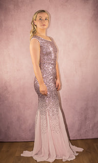 Sequin And Chiffon Maxi Dress