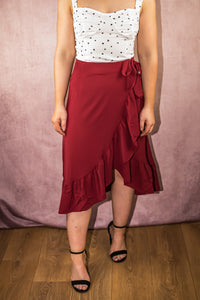 Frill Midi Wrap Skirt
