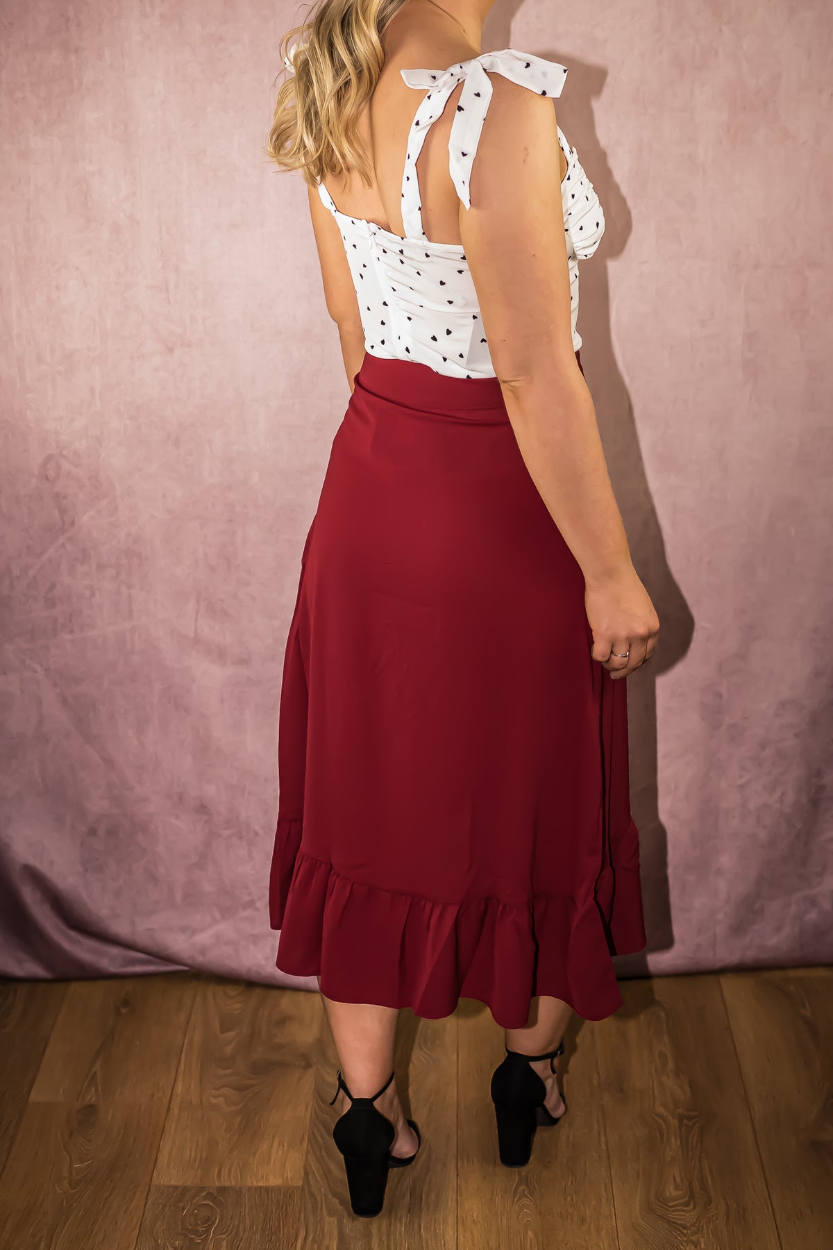 Frill Midi Wrap Skirt