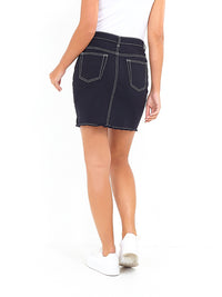 Black Denim Mini Skirt