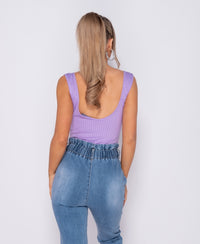 Rib Knit Scoop Neck Bodysuit