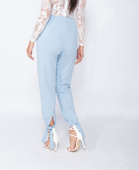 Tie Up Hem Tapered Trousers